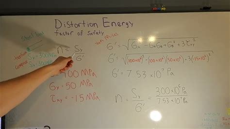 25, elastic limit in tension is. . Distortion energy theory factor of safety